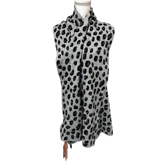 Alessia Massimo Leopard Angora Viscose Scarf Wrap Rhinestones NWT - Picture 1 of 6